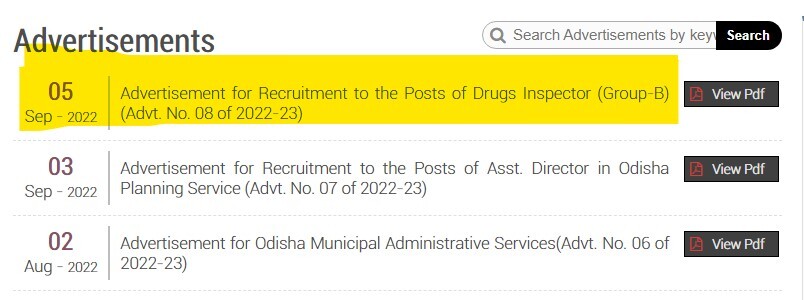 Check OPSC Drugs Inspector Recruitment 2022 notification