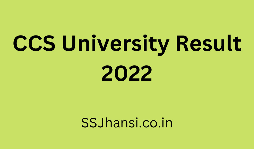 Check CCS University Result 2022